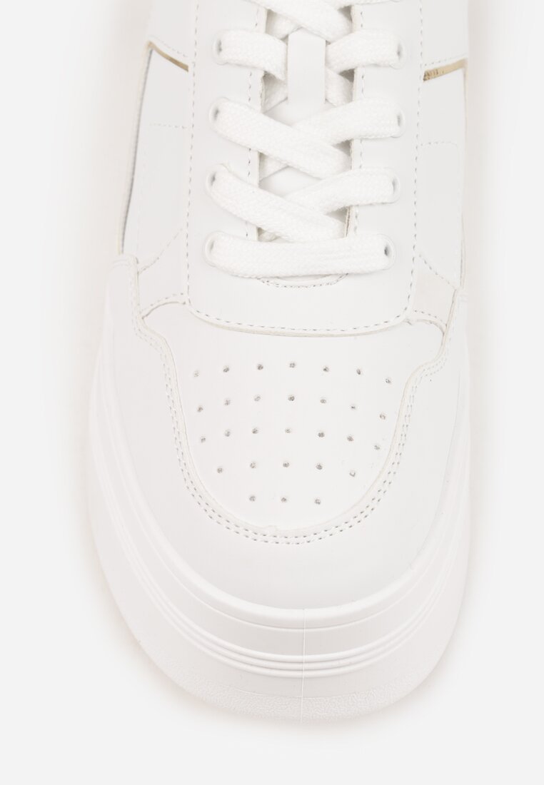 Sneakers Nelanil Alb cu auriu