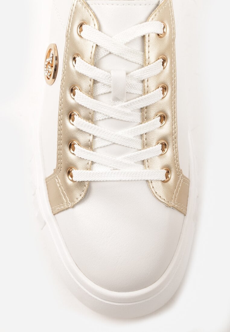 Sneakers Lavfedi Alb cu auriu