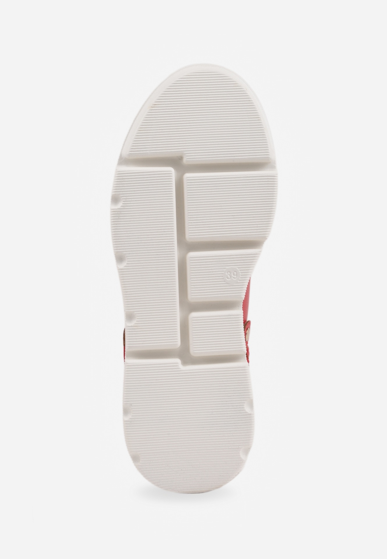 Czerwone Sneakersy Vices na Platformie z Tłoczeniem Paskiem na Pięcie i Metaliczną Aplikacją Selfedi