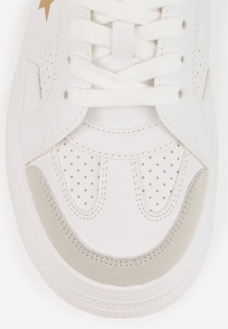 Biało-Złote Sneakersy Vices na Platformie z Gwiazdką Fenarra
