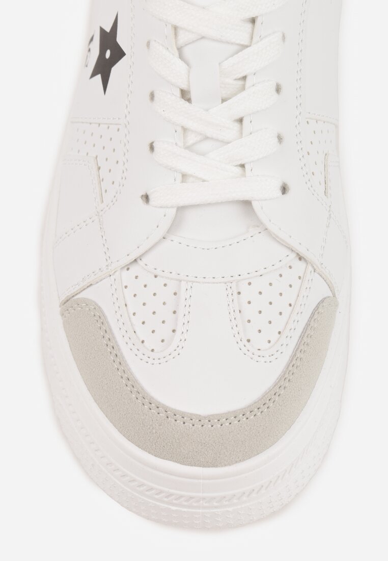 Biało-Czarne Sneakersy Vices na Platformie z Gwiazdką Fenarra