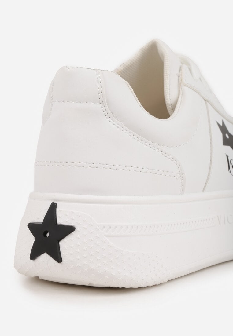 Biało-Czarne Sneakersy Vices na Platformie z Gwiazdką Fenarra