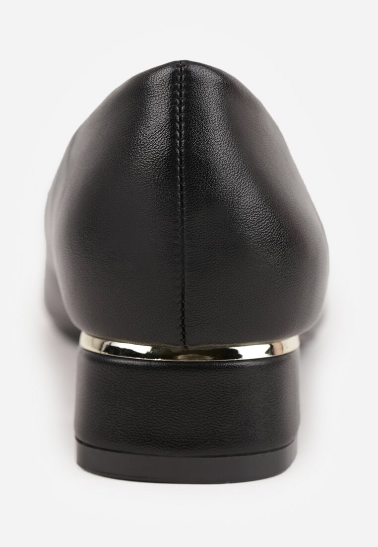 Czarne Czółenka Vices na Słupku ze Skórzaną Wkładką Zizelle