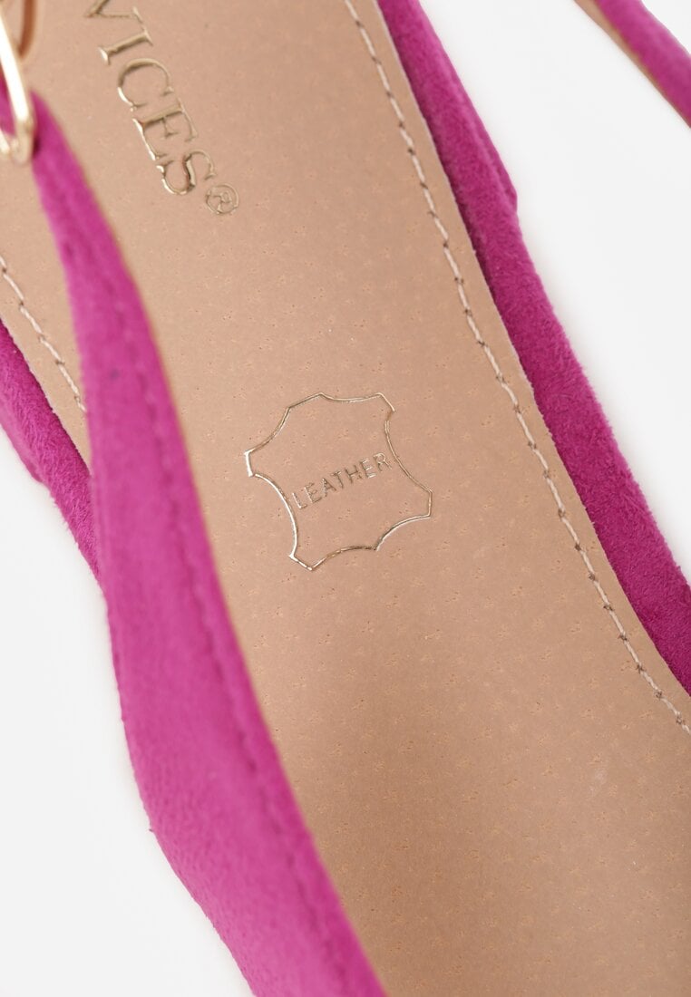 Fuksjowe Sandały Slingback Vices z Wkładką ze Skóry Naturalnej Annisae