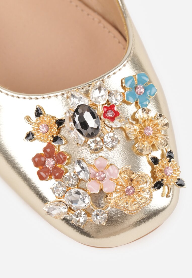 Pantofi cu toc Eklina Aurii