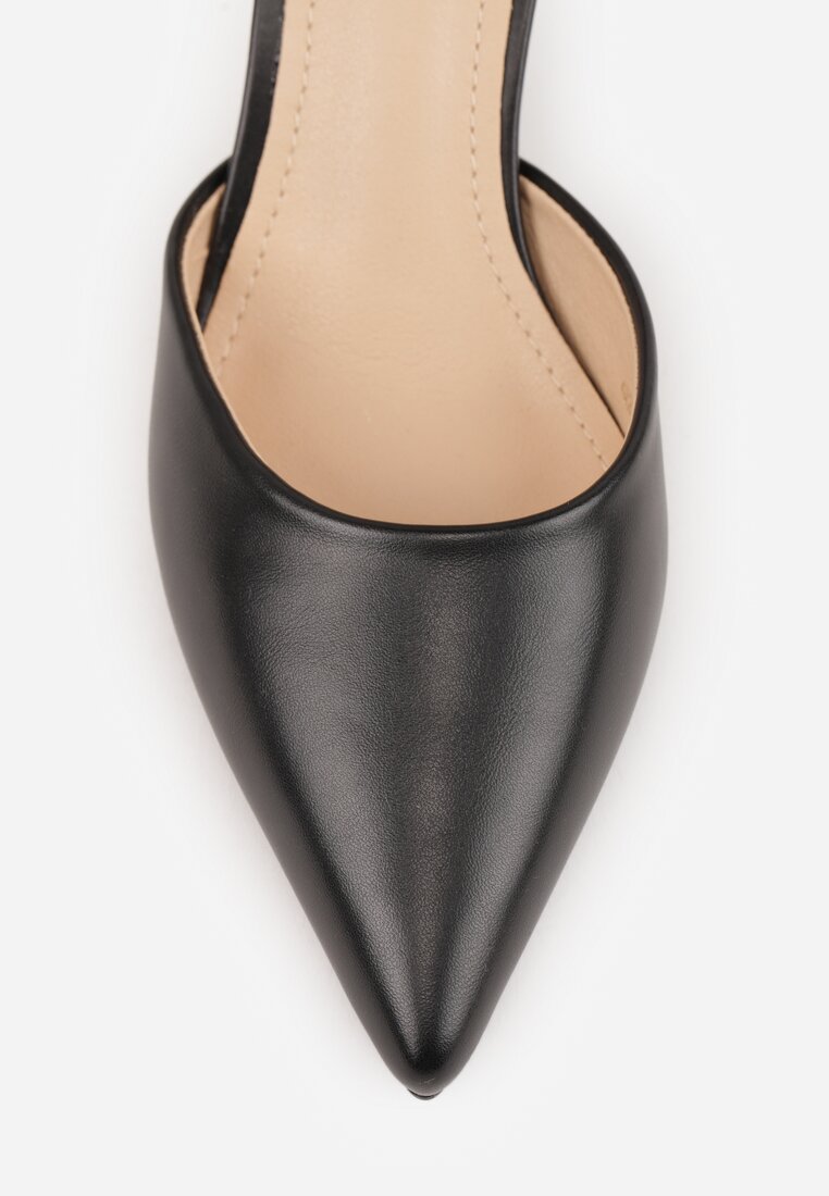 Czarne Czółenka Vices na Szpilkowym Obcasie z Noskiem w Szpic i Sprzączką Ulandorea