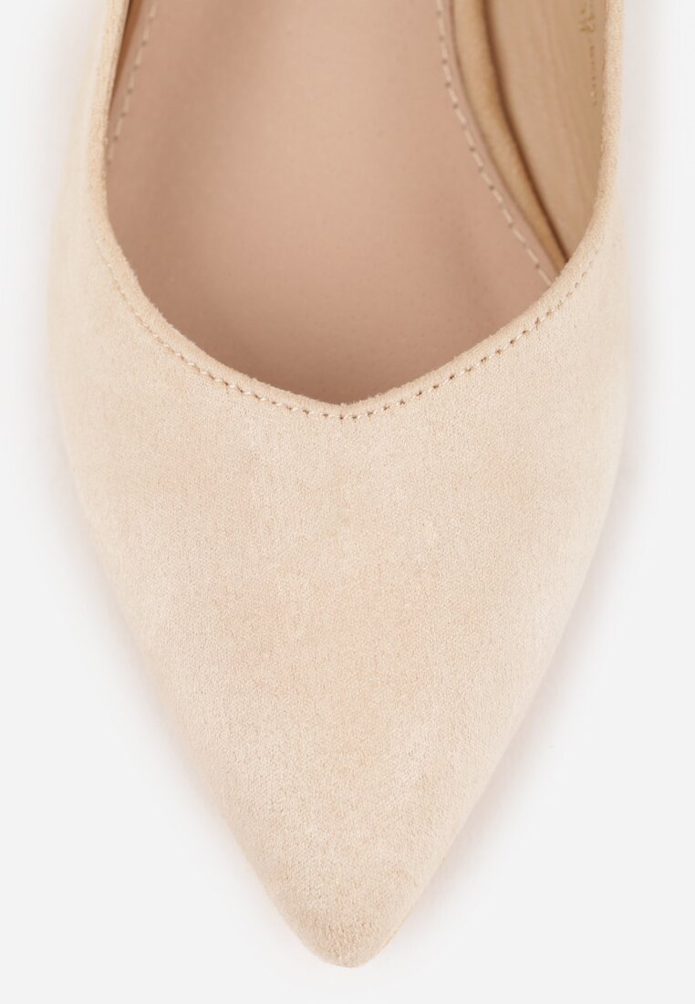 Beżowe Sandały Slingback Vices z Wkładką ze Skóry Naturalnej Galeresa