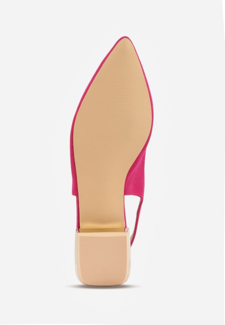 Fuksjowe Sandały Slingback Vices z Wkładką ze Skóry Naturalnej Galeresa