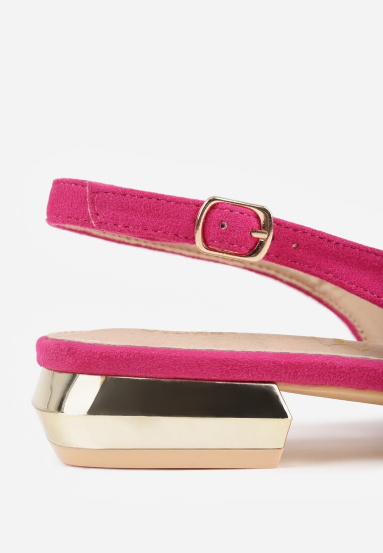 Fuksjowe Sandały Slingback Vices z Wkładką ze Skóry Naturalnej Galeresa