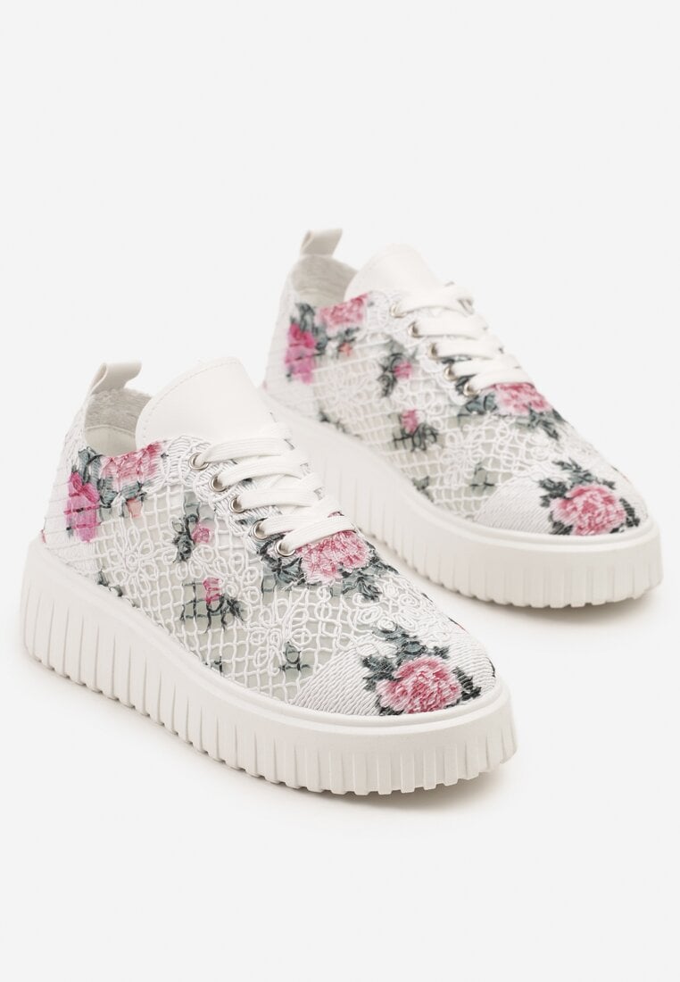 Wielokolorowe Sneakersy Vices na Platformie z Ażurową Cholewką Lumerise