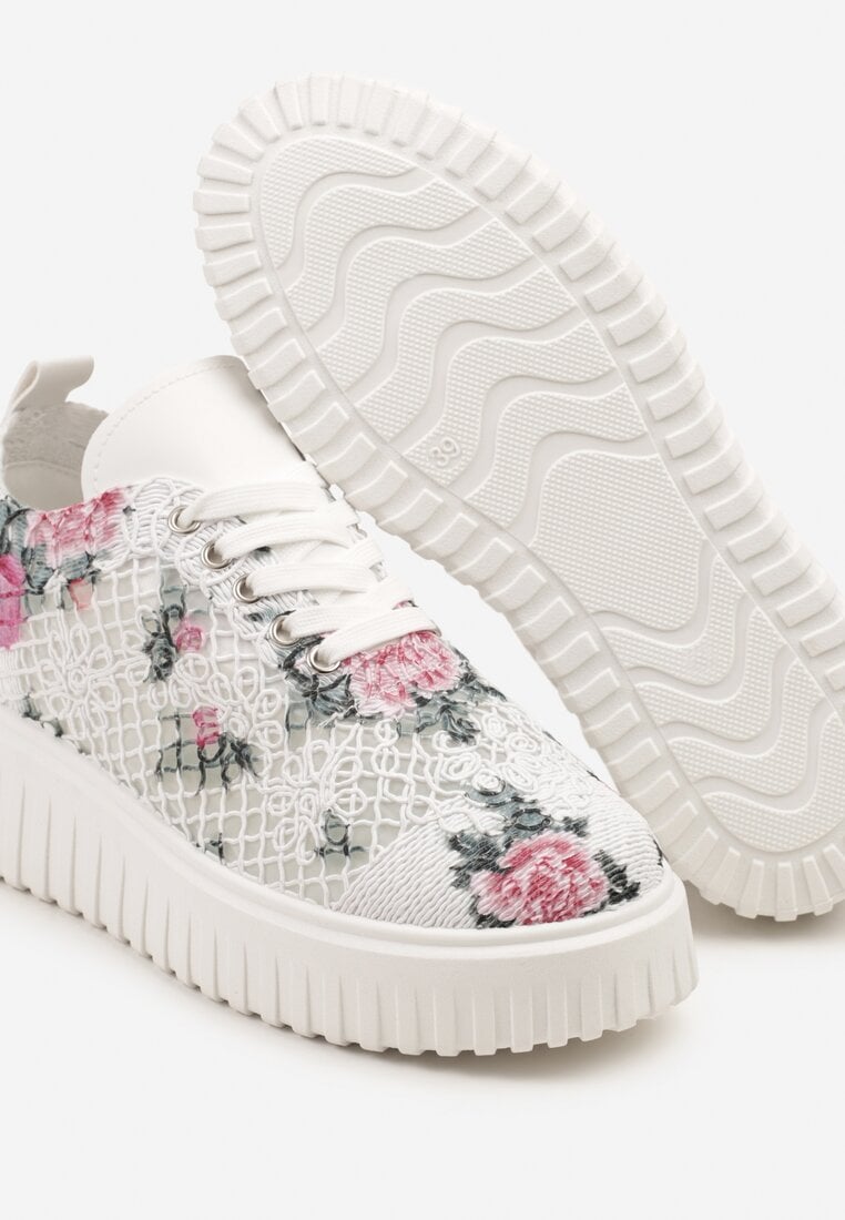 Wielokolorowe Sneakersy Vices na Platformie z Ażurową Cholewką Lumerise