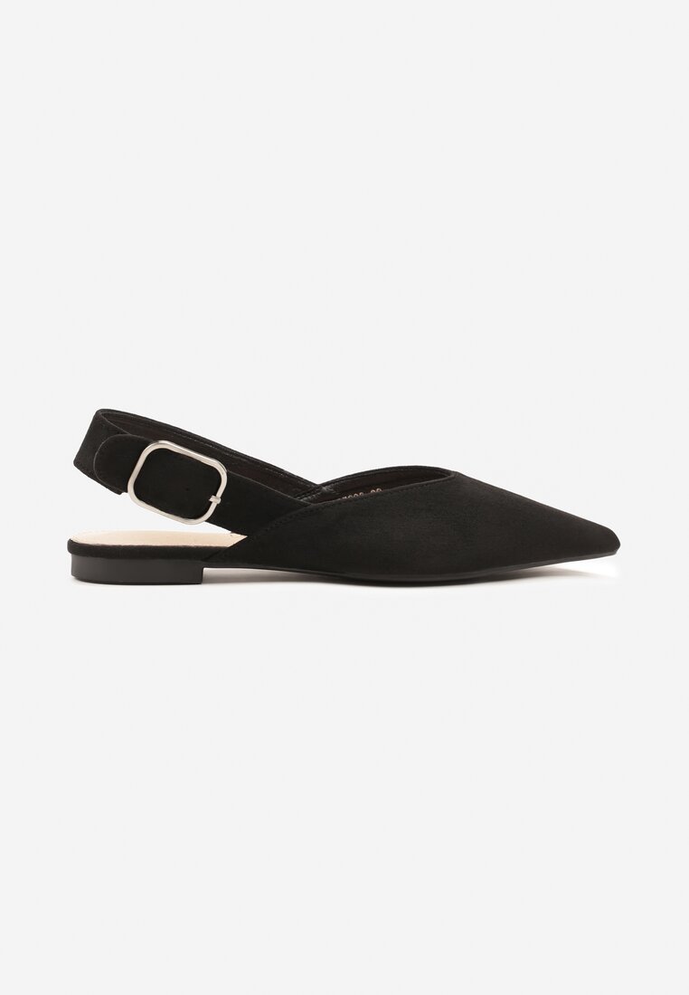 Czarne Sandały Vices Typu Slingback z Wkładką ze Skóry Naturalnej Rallora