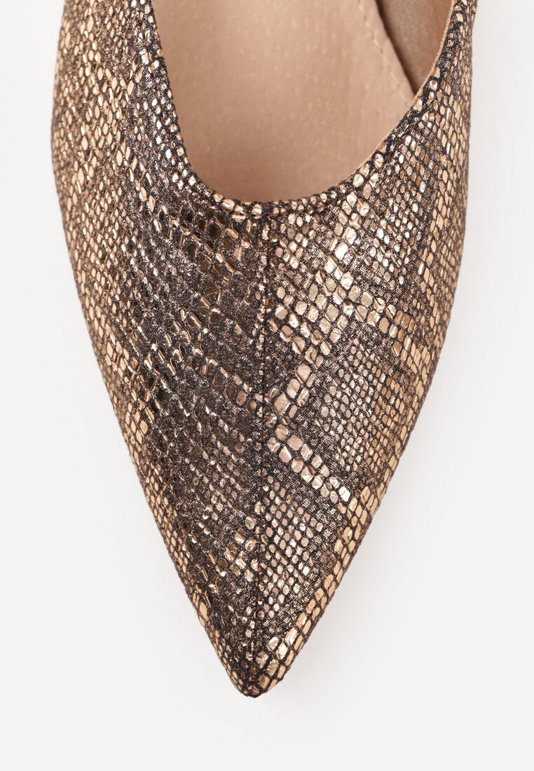 Szampańskie Sandały Vices Typu Slingback z Wkładką ze Skóry Naturalnej Rallora