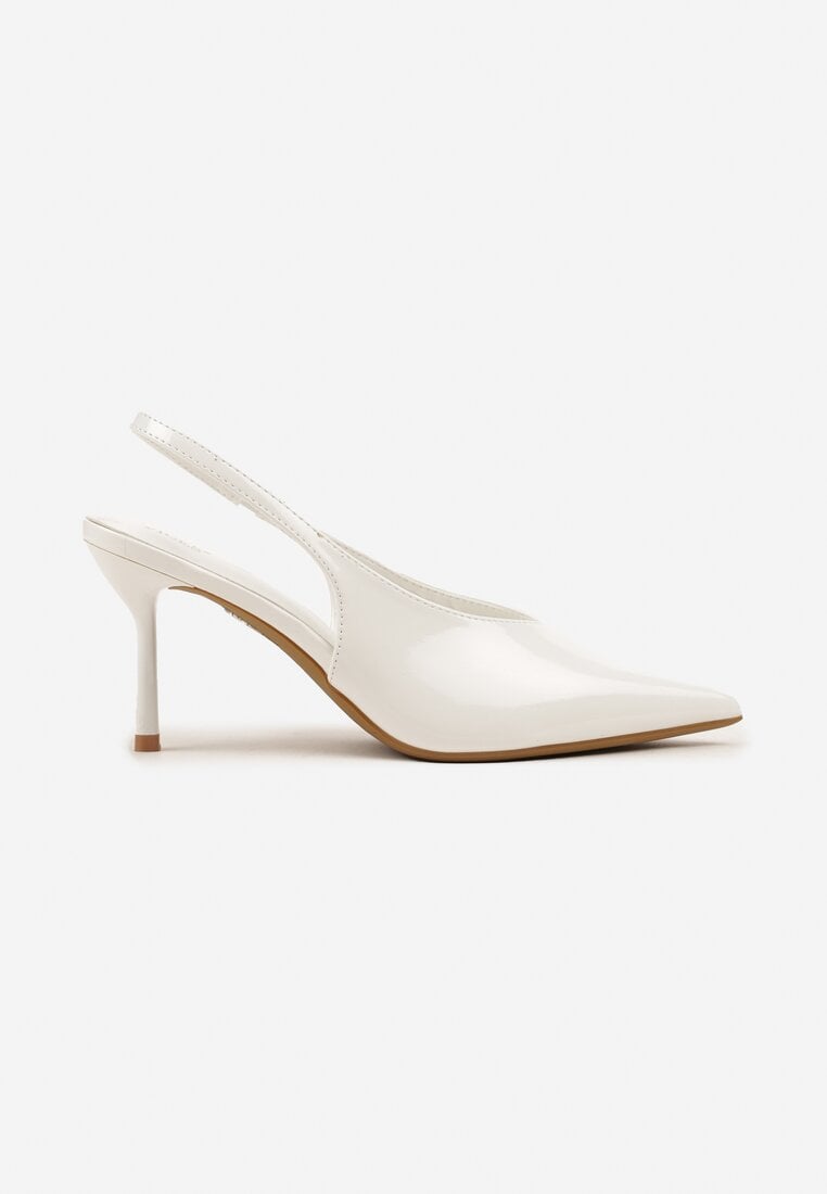 Białe Sandały Slingback Vices na Obcasie Typu Szpilka Tilionea