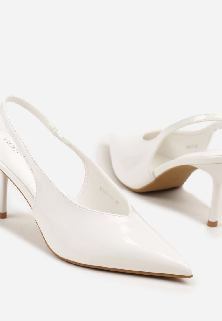 Białe Sandały Slingback Vices na Obcasie Typu Szpilka Tilionea