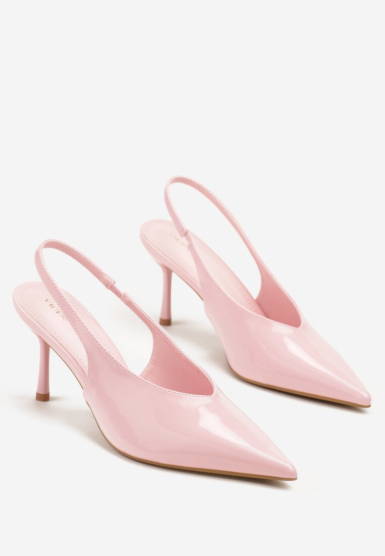 Różowe Sandały Slingback Vices na Obcasie Typu Szpilka Tilionea