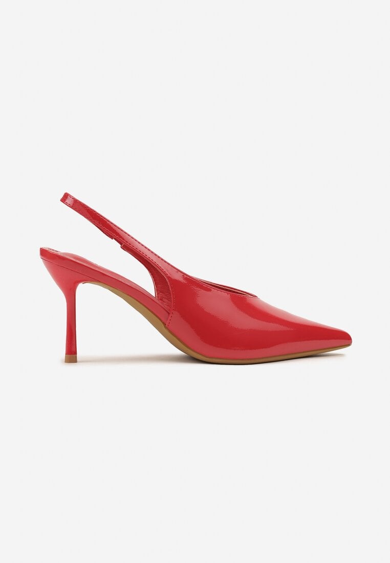 Czerwone Sandały Slingback Vices na Obcasie Typu Szpilka Tilionea