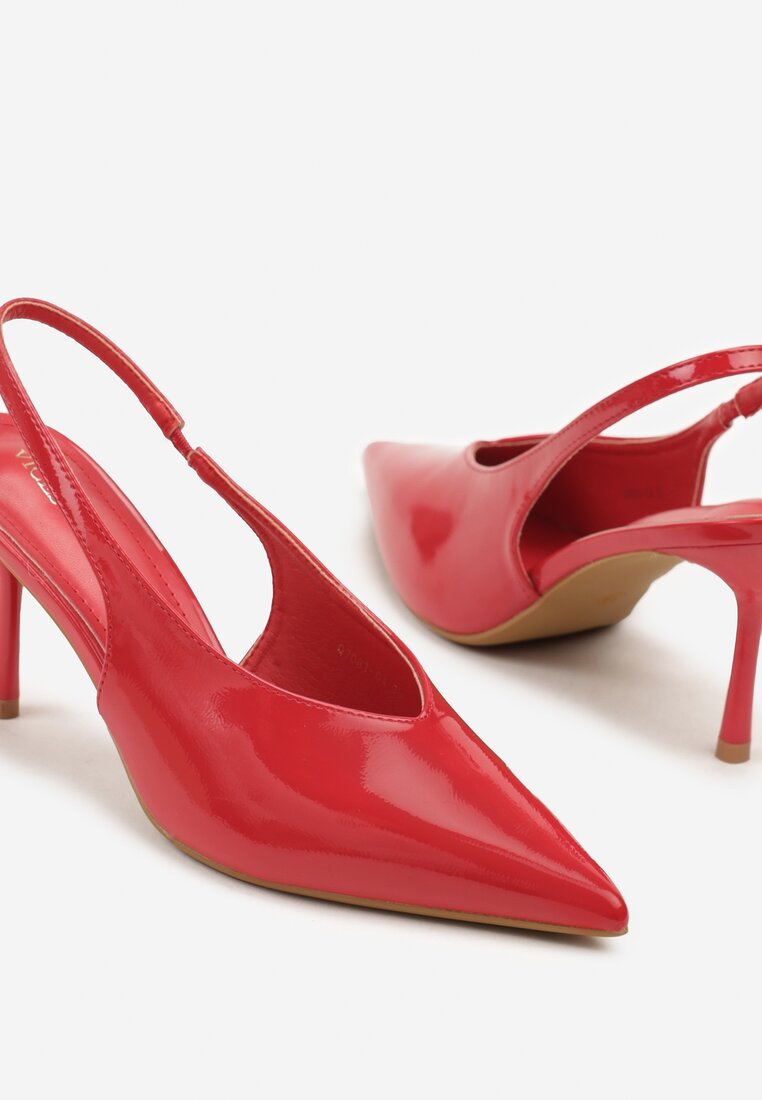 Czerwone Sandały Slingback Vices na Obcasie Typu Szpilka Tilionea