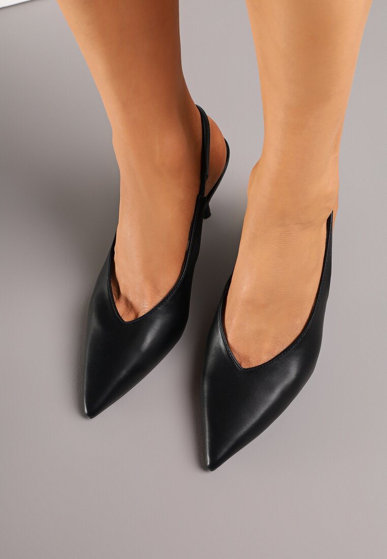 Czarne Sandały Vices Slingback na Obcasie Tilarina
