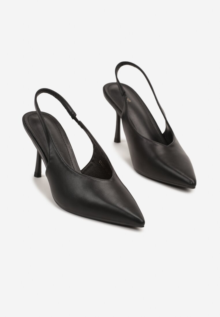 Czarne Sandały Vices Slingback na Obcasie Tilarina