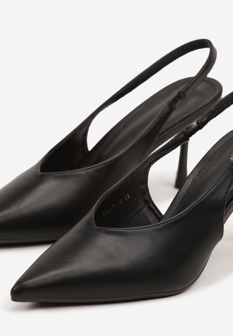 Czarne Sandały Vices Slingback na Obcasie Tilarina