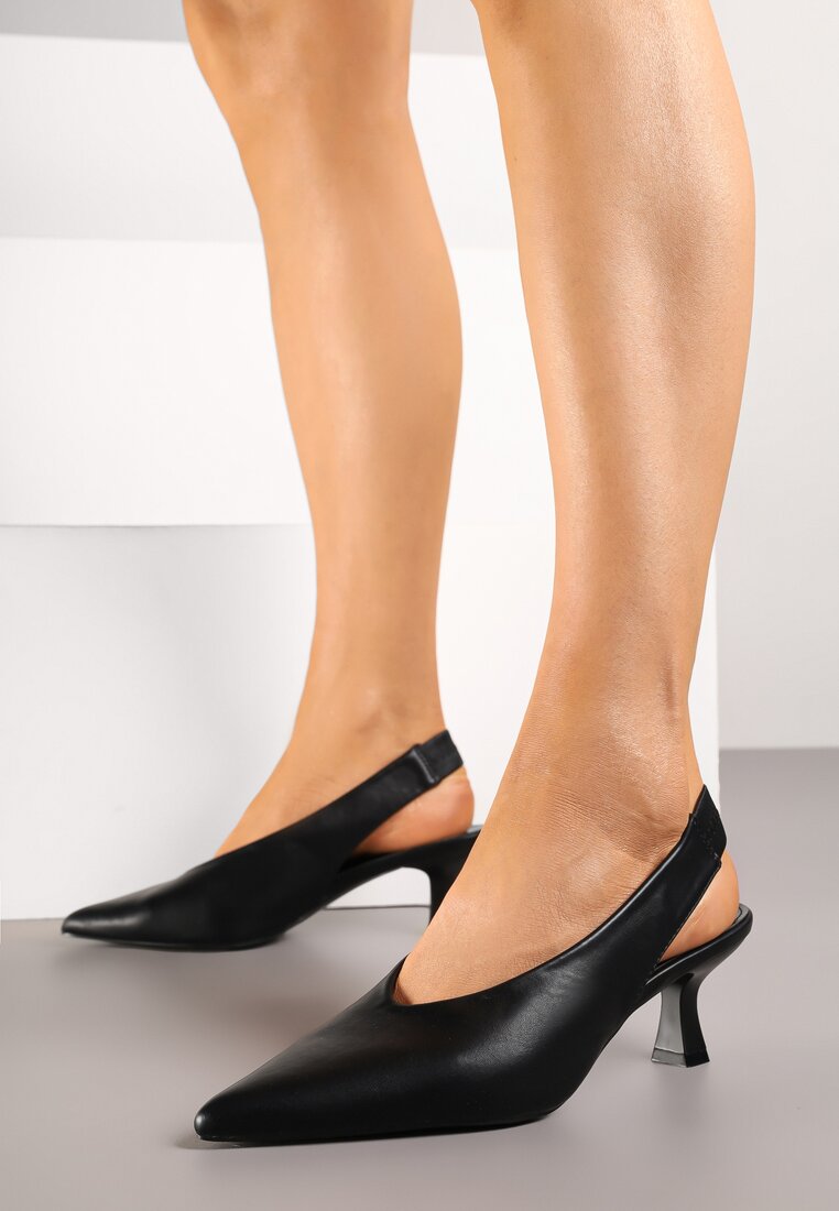 Czarne Sandały Vices na Kaczuszce Typu Slingback Liluriela