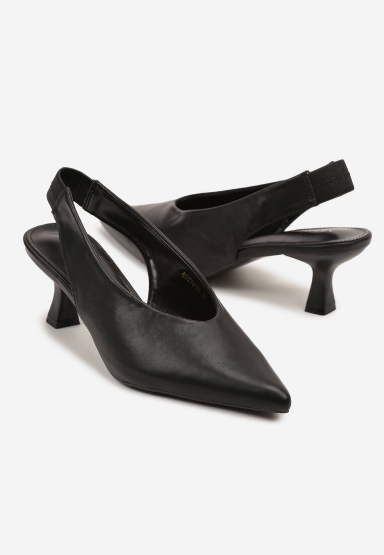 Czarne Sandały Vices na Kaczuszce Typu Slingback Liluriela