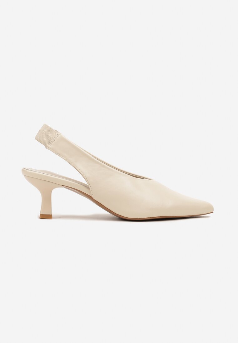 Beżowe Sandały Vices na Kaczuszce Typu Slingback Liluriela