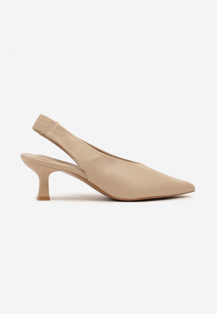 Ciemnobeżowe Sandały Vices na Kaczuszce Typu Slingback Liluriela