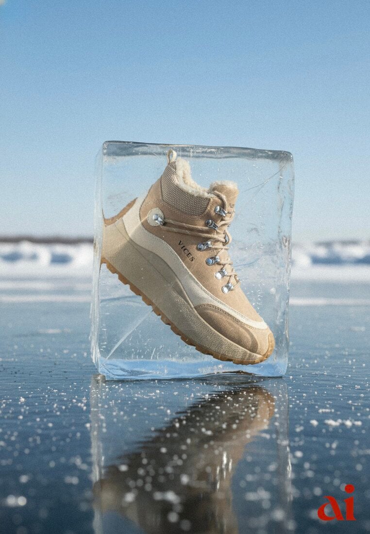 Ciemnobeżoiwe Sneakersy Śniegowce Vices na Platformie w Sportowym Stylu Nelsella