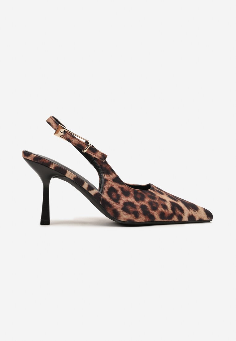 Panterkowe Sandały na Szpilce Vices Typu Slingback Tilazea