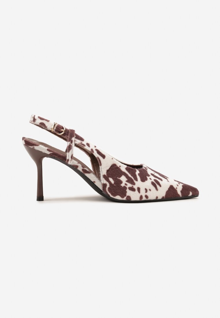 Panterkowe Sandały Lakierowane Vices na Szpilce Slingback Raleira