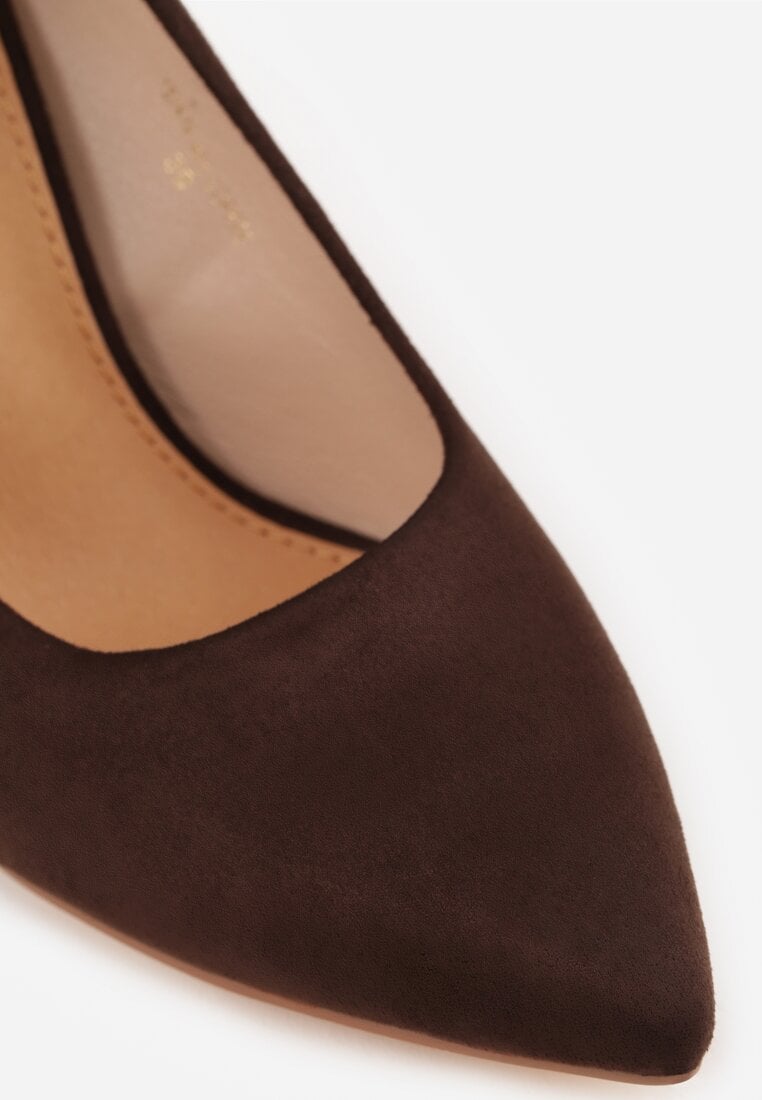 Brązowe Szpilki Vices ze Skórzaną Wkładką w Klasycznym Stylu Vennael