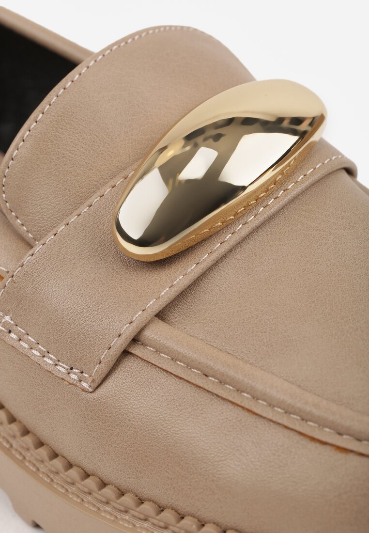 Mocasini Fergia Bej închis