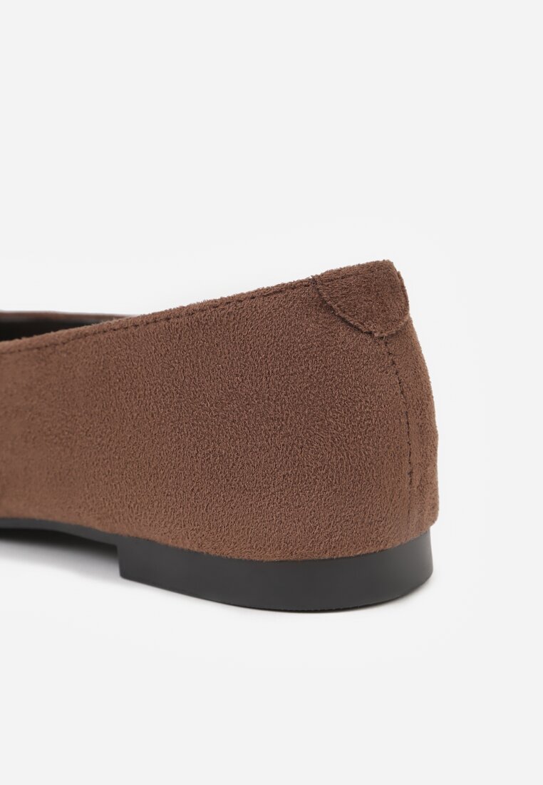 Brązowe Klasyczne Balerinki Vices z Noskiem w Szpic Farrie