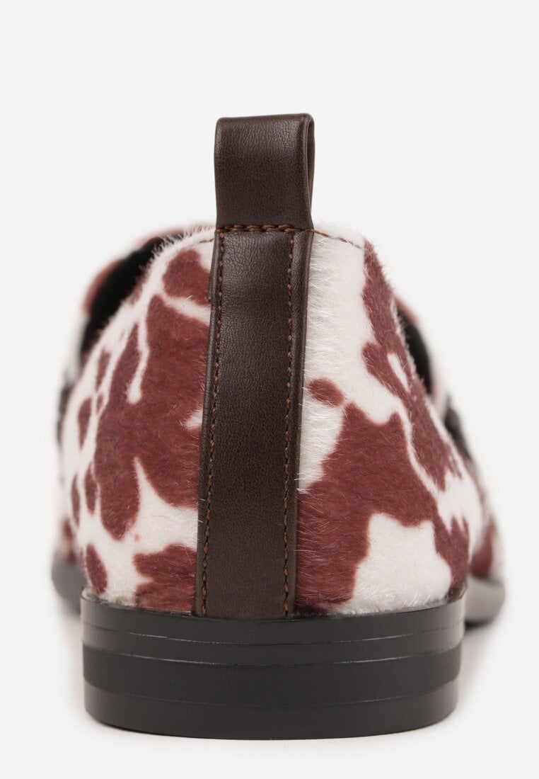 Mocasini Fonarrie Maro imprimeu stil văcuță