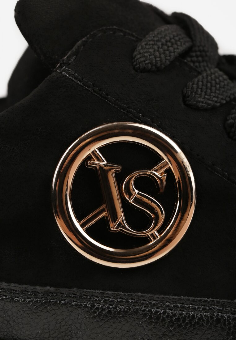 Czarne Chunky Sneakersy Vices na Platformie z Okrągłym Detalem Sedvira