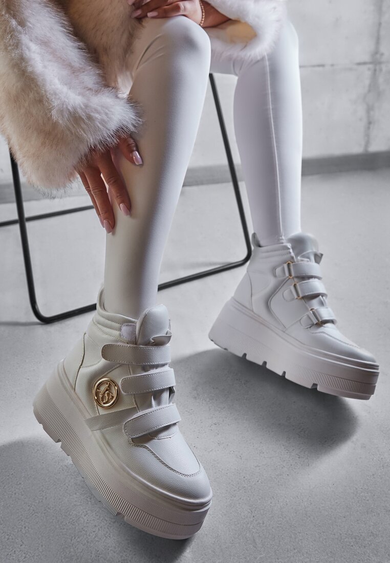 Białe Botki Sneakersy Vices na Platformie w Stylu Y2K Gelira