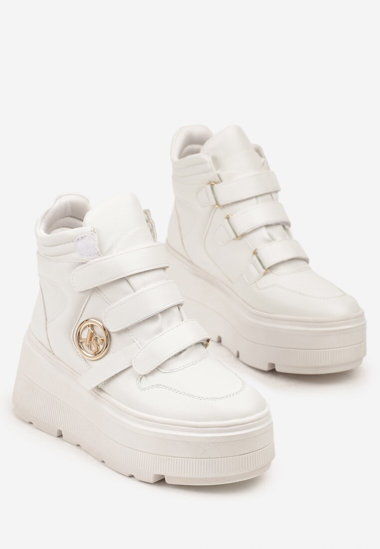 Białe Botki Sneakersy Vices na Platformie w Stylu Y2K Gelira