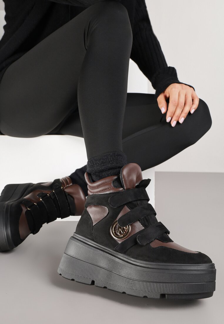 Botine Gelira Negru cu maro