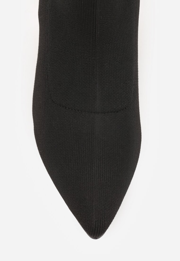 Czarne Wsuwane Botki Vices na Klepsydrzez Cyrkoniami Ashirria