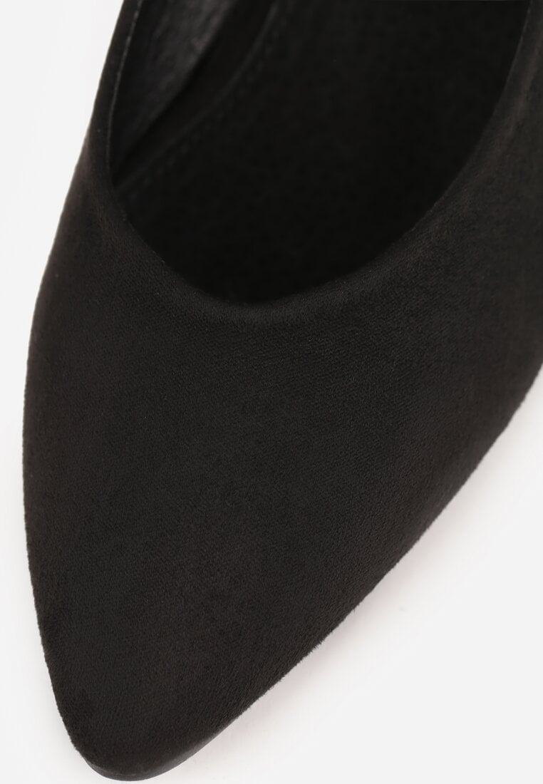 Czarne Czółenka Vices na Stożku z Wkładką ze Skóry Naturalnej Esande