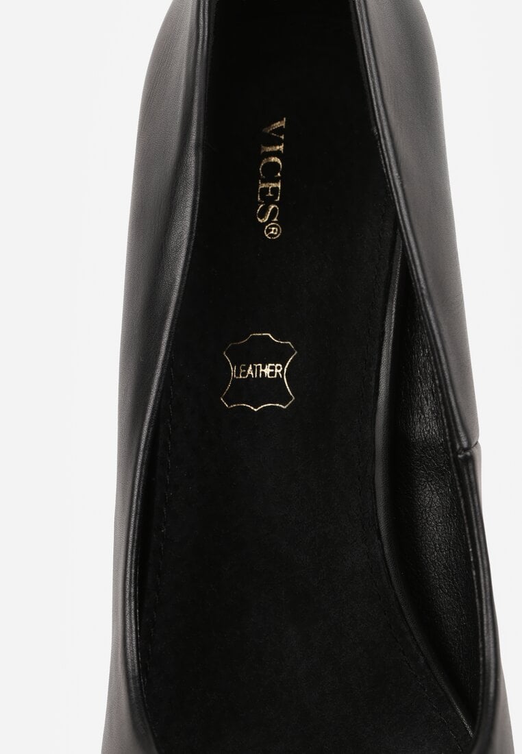 Czarne Szpilki Vices z Wkładką ze Skóry Naturalnej Mivika