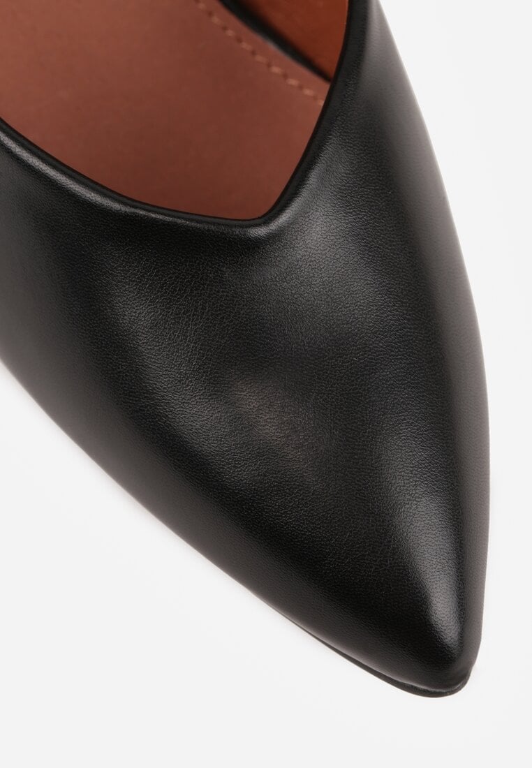 Czarne Szpilki Vices na Klepsydrowym Obcasie ze Skórzaną Wkładką Muzite