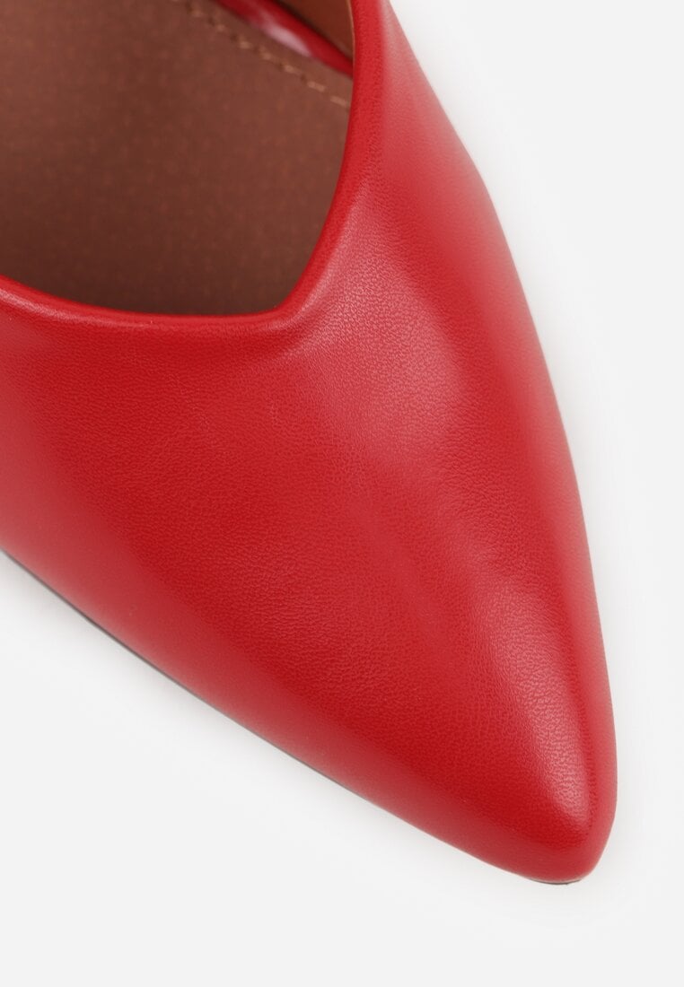 Czerwone Szpilki Vices na Klepsydrowym Obcasie ze Skórzaną Wkładką Muzite