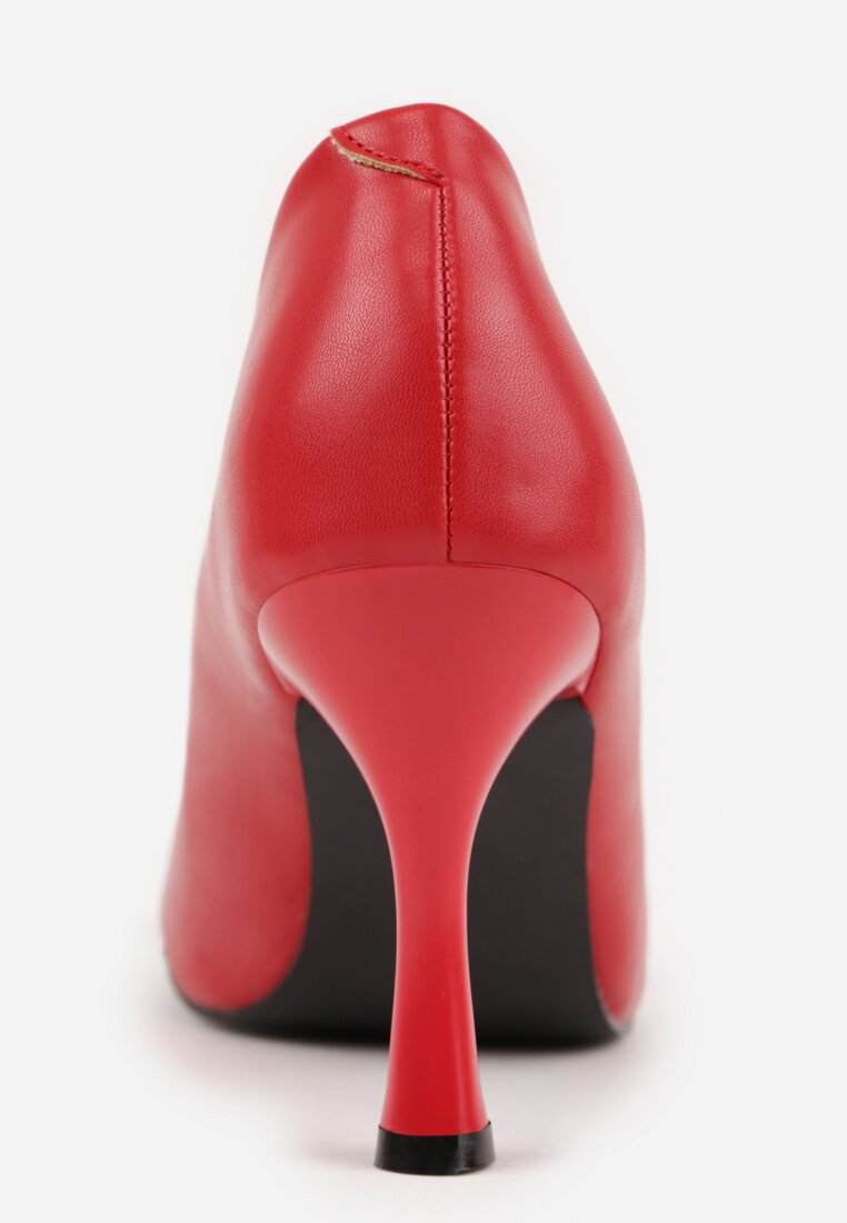 Czerwone Szpilki Vices na Klepsydrowym Obcasie ze Skórzaną Wkładką Muzite