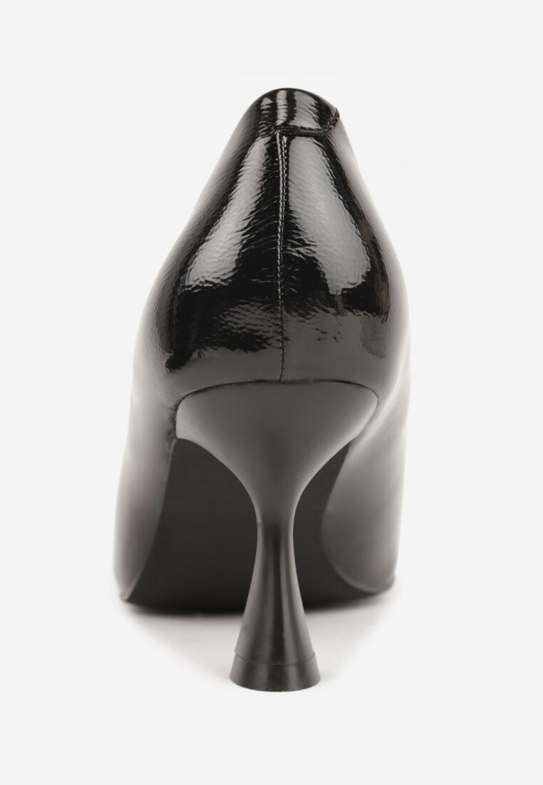 Czarne Eleganckie Czółenka Vices na Klepsydrze ze Skórzaną Wkładką Dedvire