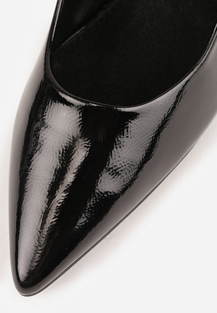 Czarne Szpilki Vices Lakierowane z Wkładką ze Skóry Naturalnej Olorissa