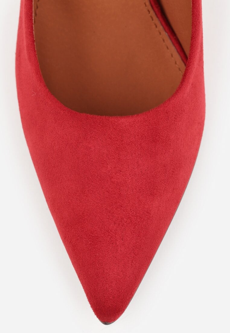 Czerwone Szpilki Vices z Wkładką ze Skóry Naturalnej Gioriane