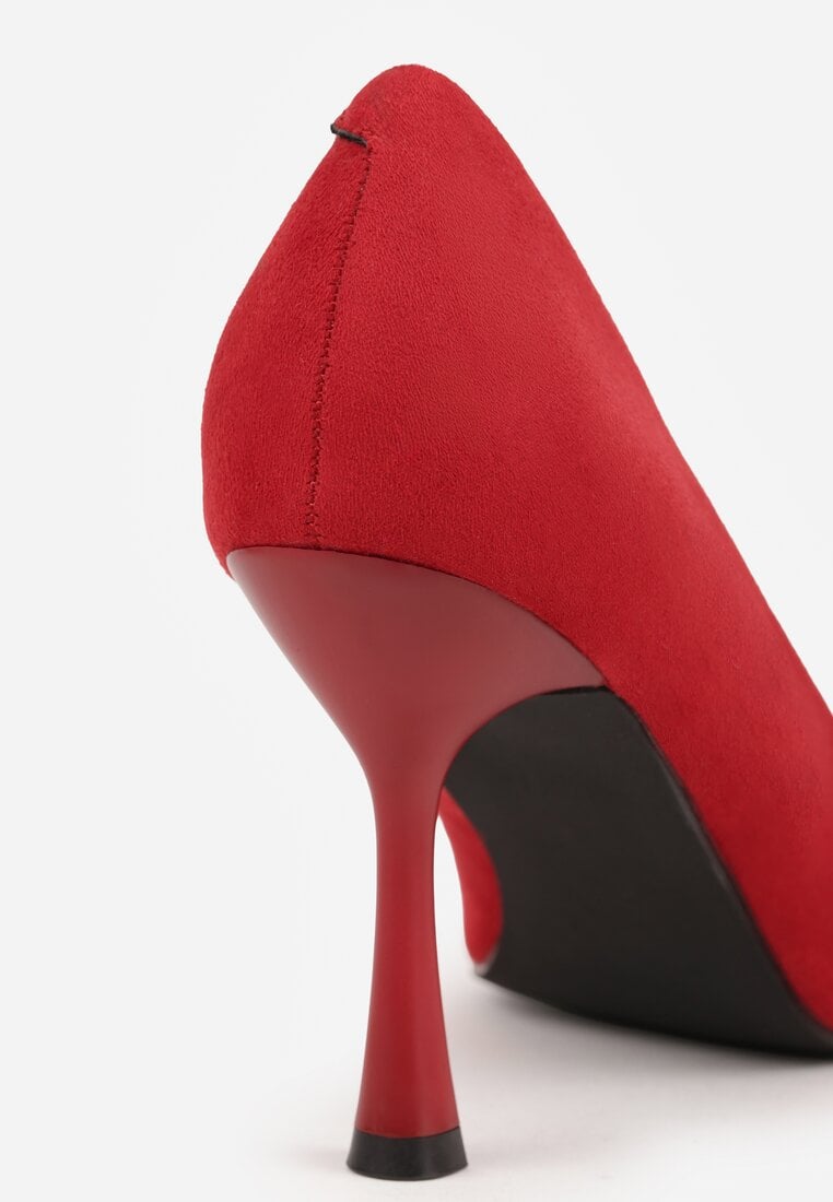 Czerwone Szpilki Vices z Wkładką ze Skóry Naturalnej Gioriane